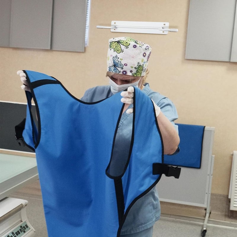 Zonon 1 Pcs X-Ray Apron Hanger 15 x 2 Inch White Coated Apron Rack for X-Ray Radiation, Stainless Steel, Wall Mount - Image 5